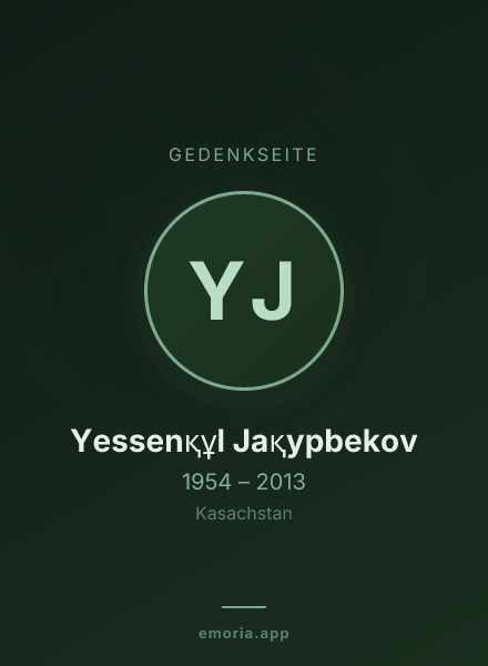 Gedenkportrait von Yessenқұl Jaқypbekov