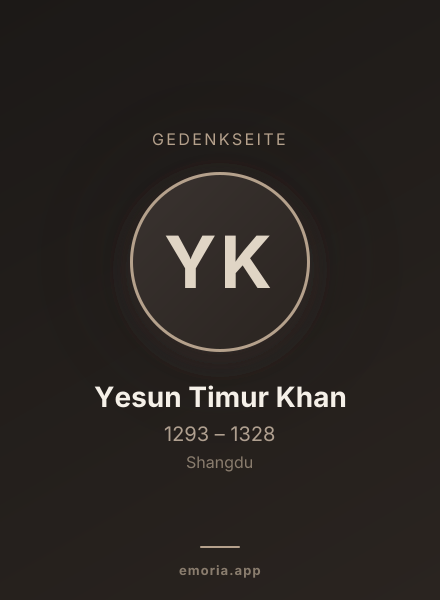 Gedenkportrait von Yesun Timur Khan