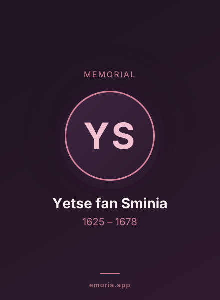 Memorial portrait of Yetse fan Sminia