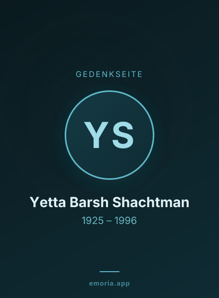 Gedenkportrait von Yetta Barsh Shachtman
