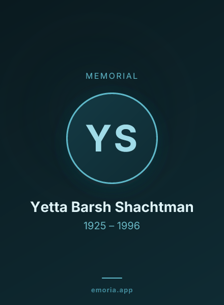 Memorial portrait of Yetta Barsh Shachtman