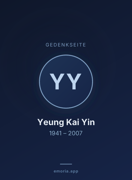 Gedenkportrait von Yeung Kai Yin