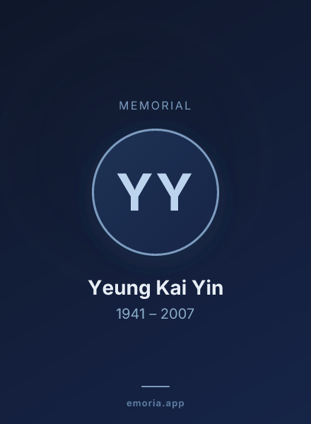 Memorial portrait of Yeung Kai Yin