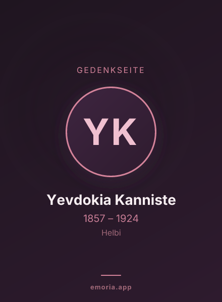 Gedenkportrait von Yevdokia Kanniste