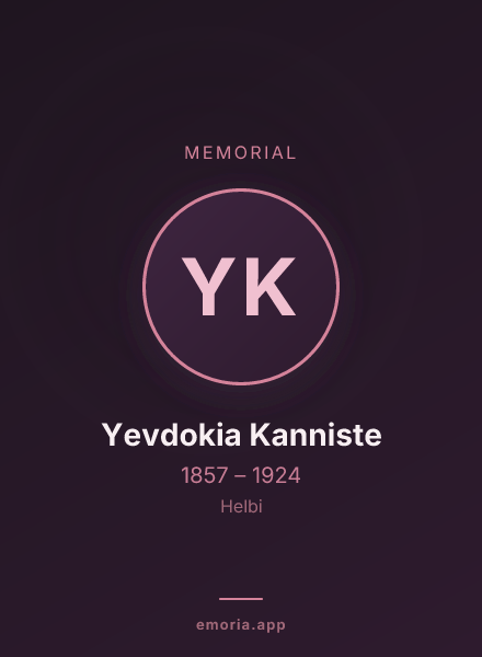 Memorial portrait of Yevdokia Kanniste