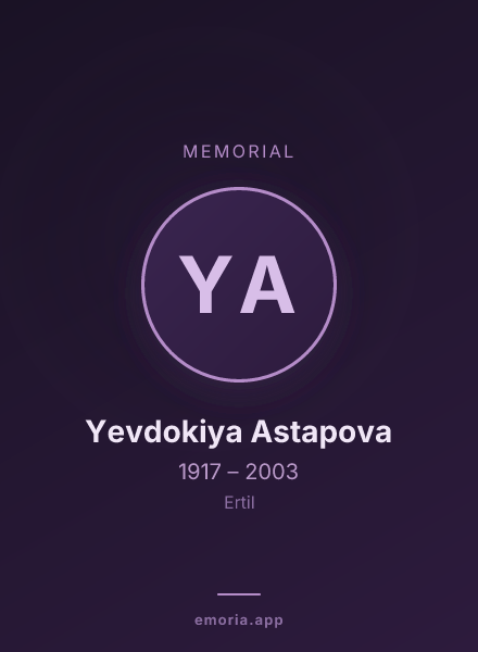 Memorial portrait of Yevdokiya Astapova