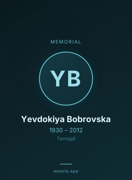 Memorial portrait of Yevdokiya Bobrovska