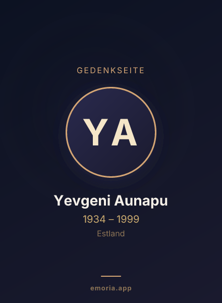 Gedenkportrait von Yevgeni Aunapu
