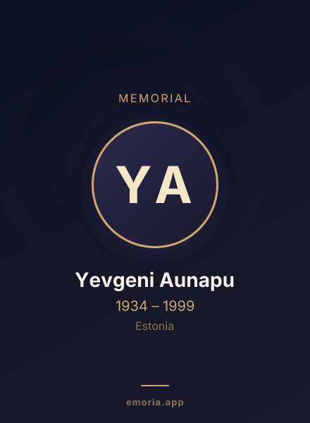 Memorial portrait of Yevgeni Aunapu