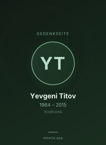 Gedenkportrait von Yevgeni Titov