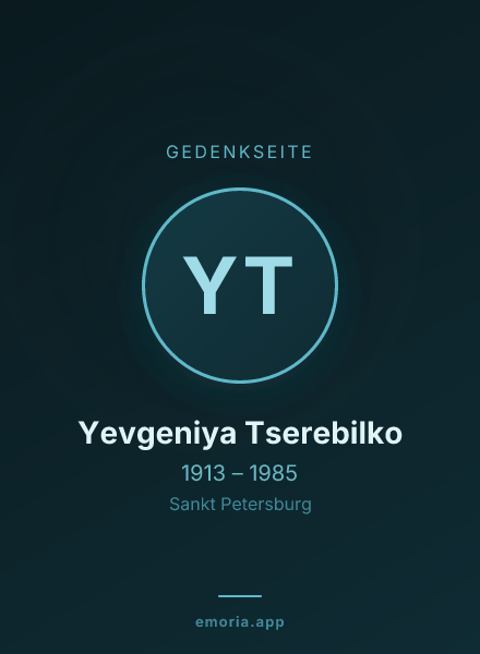 Gedenkportrait von Yevgeniya Tserebilko