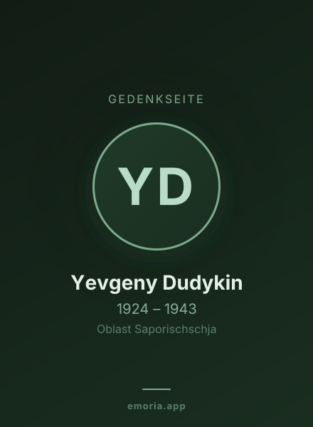 Gedenkportrait von Yevgeny Dudykin
