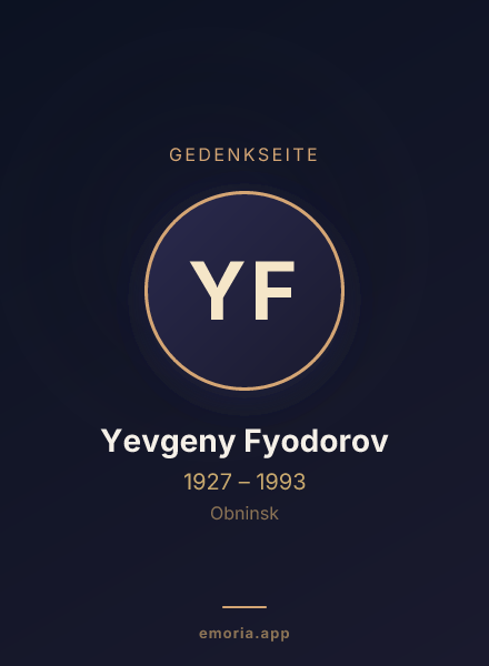 Gedenkportrait von Yevgeny Fyodorov