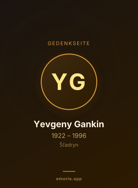 Gedenkportrait von Yevgeny Gankin