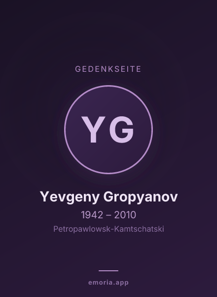 Gedenkportrait von Yevgeny Gropyanov