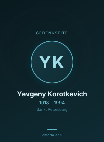 Gedenkportrait von Yevgeny Korotkevich
