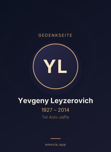 Gedenkportrait von Yevgeny Leyzerovich