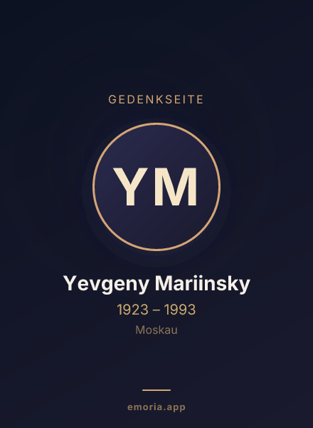 Gedenkportrait von Yevgeny Mariinsky
