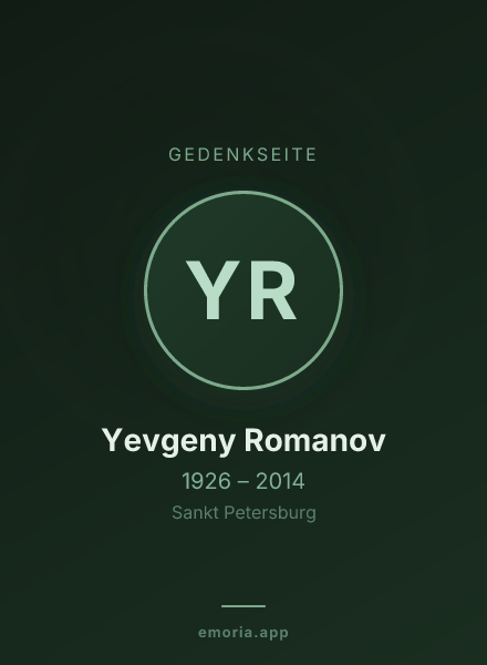 Gedenkportrait von Yevgeny Romanov