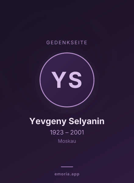 Gedenkportrait von Yevgeny Selyanin