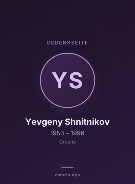 Gedenkportrait von Yevgeny Shnitnikov