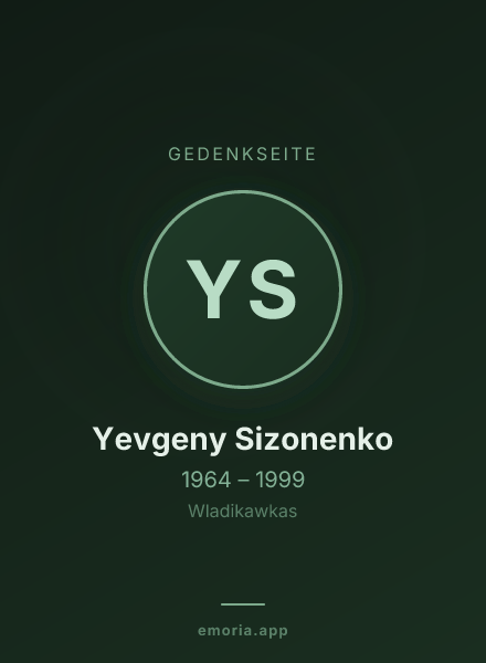 Gedenkportrait von Yevgeny Sizonenko