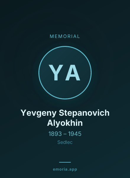 Memorial portrait of Yevgeny Stepanovich Alyokhin
