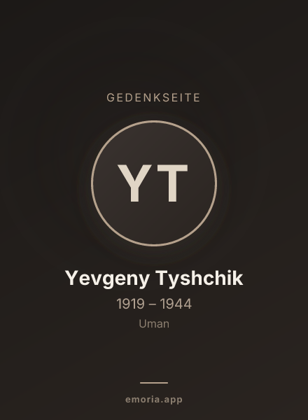 Gedenkportrait von Yevgeny Tyshchik