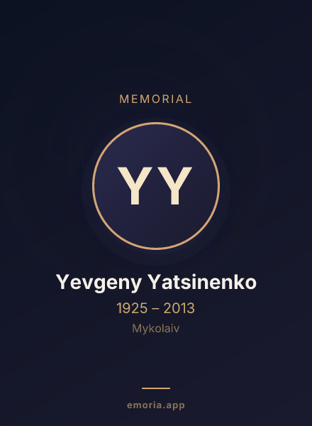 Memorial portrait of Yevgeny Yatsinenko