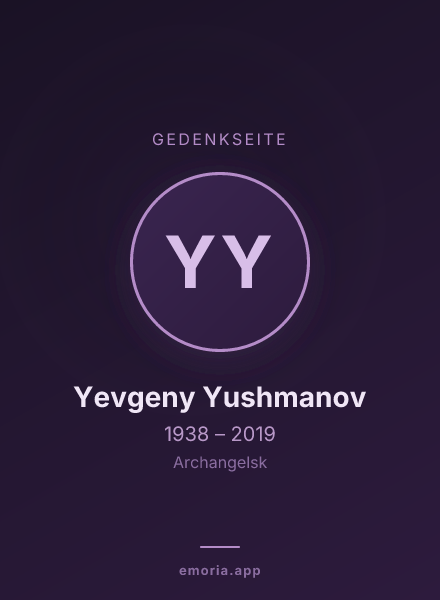 Gedenkportrait von Yevgeny Yushmanov
