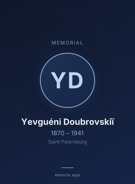 Memorial portrait of Yevguéni Doubrovskiï