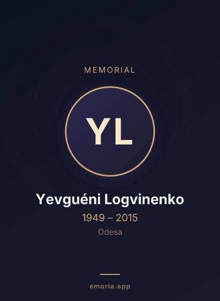 Memorial portrait of Yevguéni Logvinenko