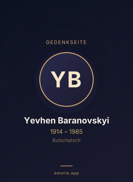 Gedenkportrait von Yevhen Baranovskyi