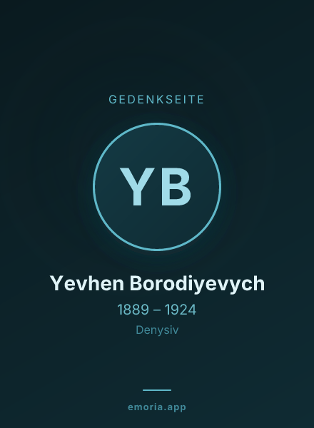 Gedenkportrait von Yevhen Borodiyevych