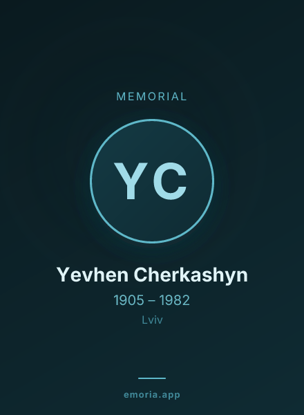 Memorial portrait of Yevhen Cherkashyn