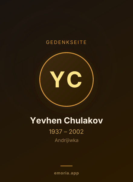 Gedenkportrait von Yevhen Chulakov