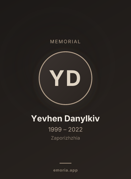 Memorial portrait of Yevhen Danylkiv