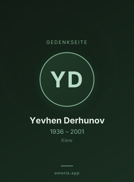 Gedenkportrait von Yevhen Derhunov
