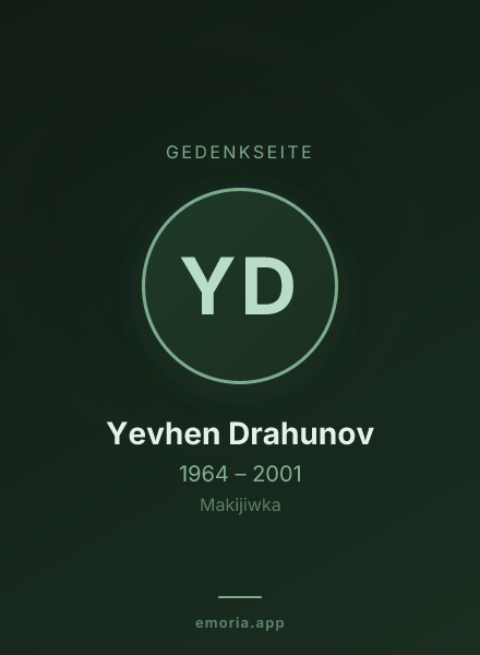 Gedenkportrait von Yevhen Drahunov