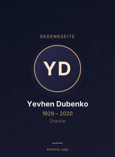 Gedenkportrait von Yevhen Dubenko