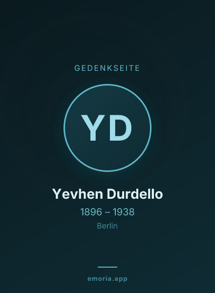 Gedenkportrait von Yevhen Durdello