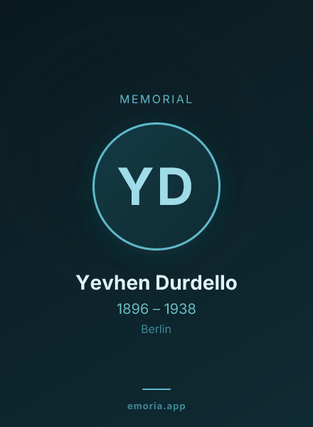 Memorial portrait of Yevhen Durdello