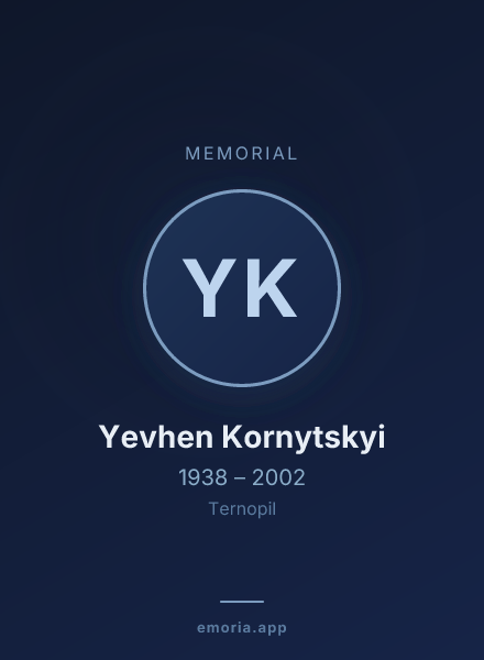 Memorial portrait of Yevhen Kornytskyi