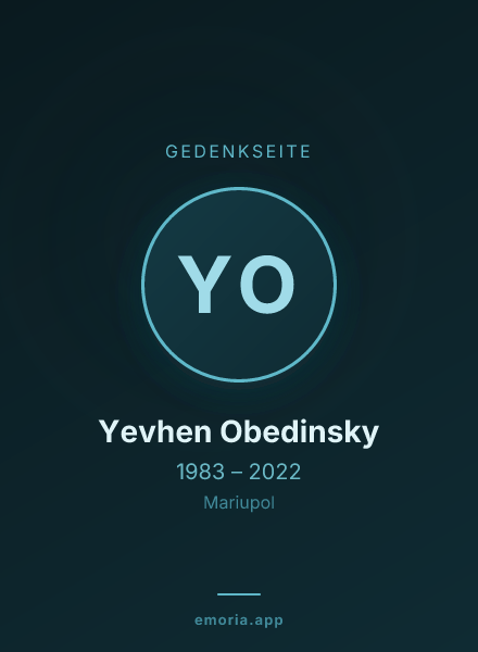 Gedenkportrait von Yevhen Obedinsky