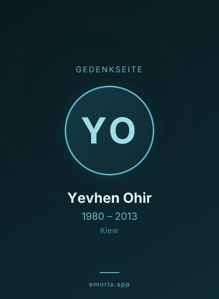 Gedenkportrait von Yevhen Ohir