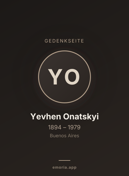 Gedenkportrait von Yevhen Onatskyi