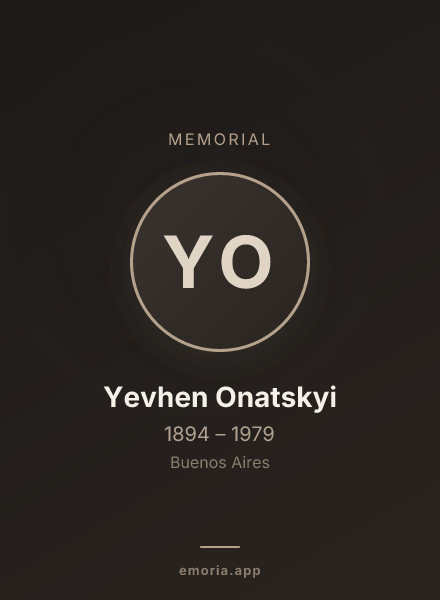 Memorial portrait of Yevhen Onatskyi