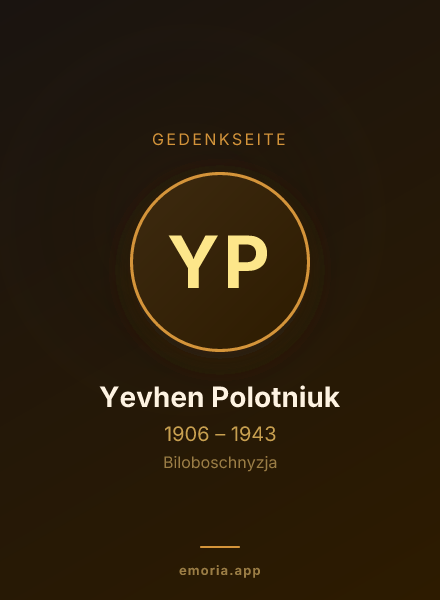 Gedenkportrait von Yevhen Polotniuk