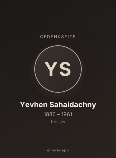 Gedenkportrait von Yevhen Sahaidachny
