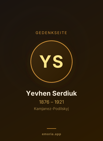 Gedenkportrait von Yevhen Serdiuk